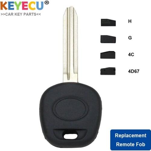 KEYECU G Chip 4D67 Chip H Chip 4C Chip Transponder Key for Toyota TOY43 Blade