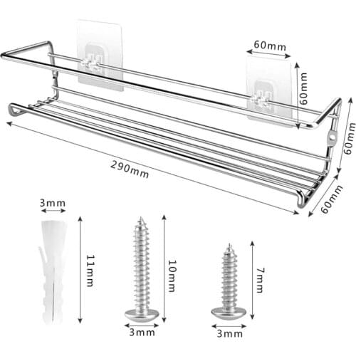 Big Capacity Adhesive Spice Bottle Bracket House Spice Rack Metal Punch-Free Spice Bottle Shelf Holder Organizer Kitchen Toilet