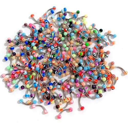 10/20/30/50PCS Stainless Steel Eyebrow Piercing Rings Barbell Tragus Helix Piercing Rook labret Eyebrow Body Piercing jewelry