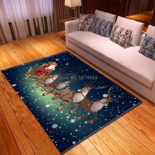 Living Room Carpet Christmas Pattern Children Rug Kids Room Decoration Large Carpet Home Hallway Bedroom Bedside Mat