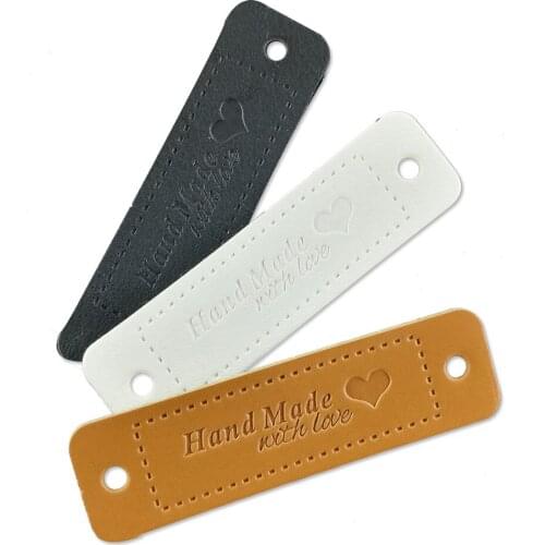 Handmade With Love Leather Tags For Lover Family Gifts Hand Made Leather Labels For Love Friendship Craft Zakka Label