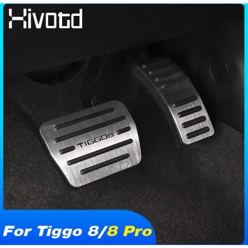 Hivotd Accelerator Pedal Cover Fuel Brake Pad Car Modification Interior Accessories For Chery Tiggo 8 /Tiggo 8 Pro 2018-2021