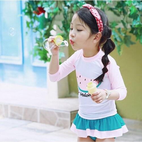 Bathwear Casual Mermaid Girls Baby Sunscreen Close-Fitting Elastic For Girl Bikini Swimwear Diving Sunscreen Kids Swimwear Girls