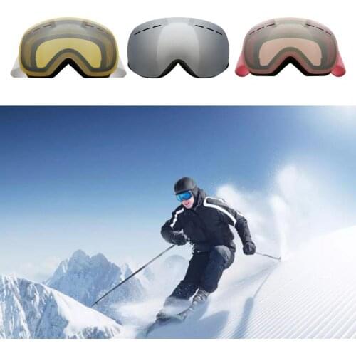 1 Set Snow Ski Goggles Double Layer UV Protection Adjustable Strap Winter Anti-Fog Snow Ski Glasses for Outdoor