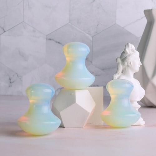 Beautiful Skin Detox Tool Opalite Mushroom-Shape Gua sha Massager Face Neck Eye Care Massage Tools Spa Relaxing Health Beauty