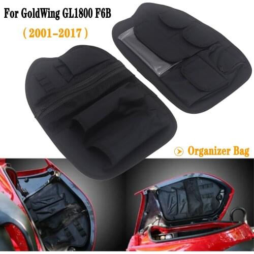 Motorcycle Black Trunk Lid Saddlebag Organizer bag Set For HONDA GoldWing Gold Wing GL1800 GL 1800 F6B F 6 B 2001-2017