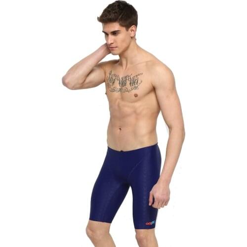 Mens Competitive Water Repellent Shark Skin Jammer Swimsuit Boy Racing Sport Swimming Shorts Swim Brief Trunks Boxers Swimwear