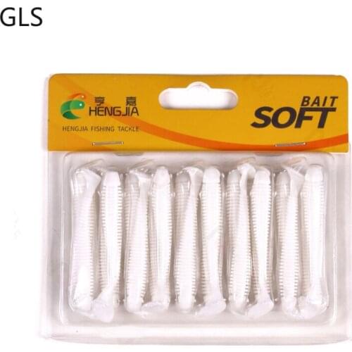GLS Brand 20 Pcs/Bag 6 cm/7 cm 1/1.4 g High Quality Spiral T-tail Soft Lure Silicone Worm Bionic Fishing Tackle