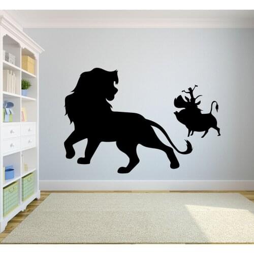 Lion King Wall Decal Cartoon Pig Kids Bedroom Nursery Play Zone Interior Decor Door Window Vinyl Sticker Cute Art Wallpaper Q385