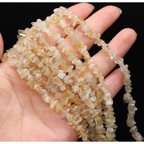 Natural Semi-precious Stone Unshaped Citrine 3x5-4x6mm For DIY Necklace Earrings Accessories Gift Length 40cm