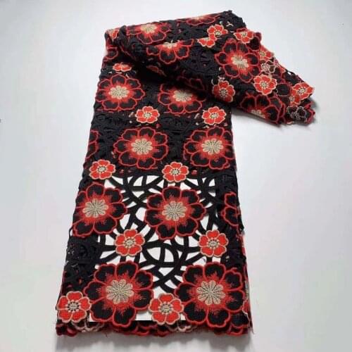 Nigeria Guipure Lace Fabric High Quality Cord African Swiss Voile Lace With Stones Embroidery French Lace Fabric For Sew Clothes
