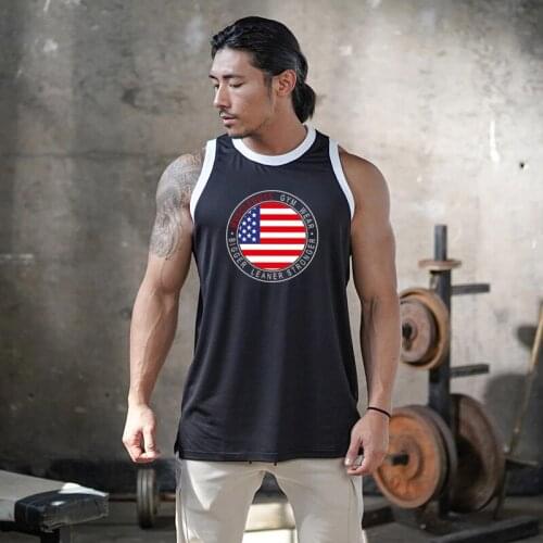 New Casual Fitness Brand Muscle Guys Clothing Bodybuilding Tank Tops Men Mesh Breathable Quick-drying Stretch Sleeveless Vest