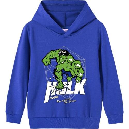 Autumn Hulk Boys Cotton Hooded Sweatshirt Children Baby Pullover Tops Korean Trendy Fashion Sportswear Hoodies for Teen Girls