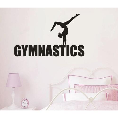 Drop Ship Home Decoration Gymnastics Girls Yoga Wall Sticker Living Room Decor Sports Gym adesivo Art Sports Poster NY-220