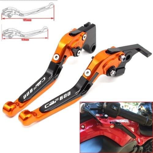 Motorcycle CNC Adjustable Foldable brake Clutch Levers for Honda CBF600/SA 2010 2011 2012 2013 with Logo (CBF600)