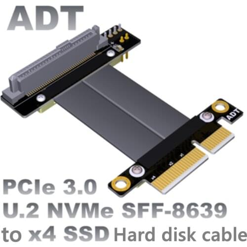 Riser U.2 Interface U2 to PCI-E 3.0 x4 SFF-8639 Solid State Transfer Extension Data Gen3.0 Cable 4 PCIe 4x For NVME U.2 SSD