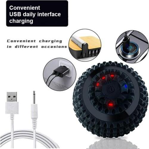 Fascia ball Silicone electric yoga ball deep muscle vibration fitness ball adjustable foot massage fascia ball Fitness Equipment