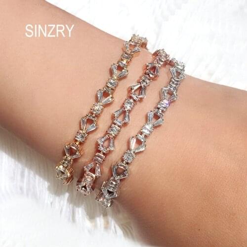 SINZRY hot fashion Jewelry AAA Cut Cubic zircon elegant triangle geometry CZ dazzling charm Bracelets & bangle for Women