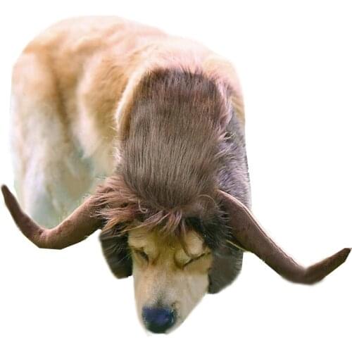 Dog Costumes Cattle Horns for Dogs Cap Cat Winter Warm Wig Headgear Funny Cute Pet Cosplay Dog Accessories For Small Dogs Hat