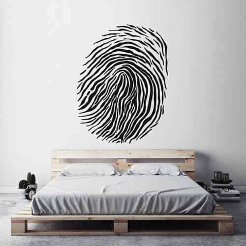 Modern Home Decor Finger Print Stencil Thumbprint Forensic Science Wall Decals Living Room Art Wall Sticker Bedroom Murals LR10