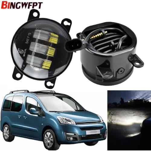 LED Lens Fog Light Assembly Car Front Bumper Fog Lamp Daytime Running Light DRL 12V For Citroen Berlingo B9 2012 2013 2014 2015