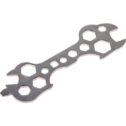 15 in 1 Bicycle Wrench Steel Hexagon Spanner Repair Tool Kits Portable Multi-holes Handheld Wrench for Removing Installing Screw