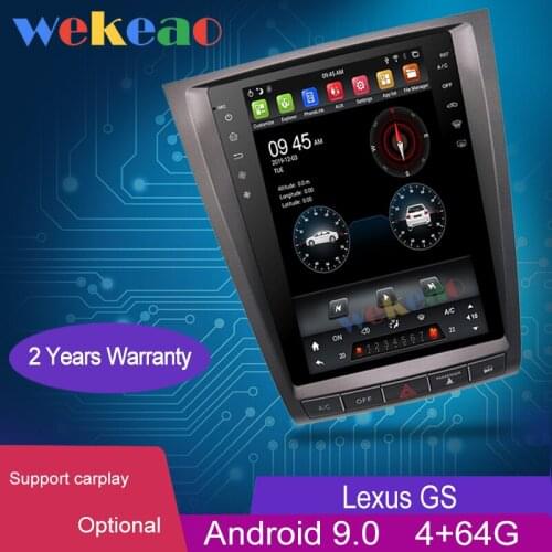 Wekeao Vertical Screen Tesla Style 12.1'' 1 Din Android 9.0 Car Radio For Lexus GS GS300 GS350 GS450h GS430 GS460 Car Dvd Player