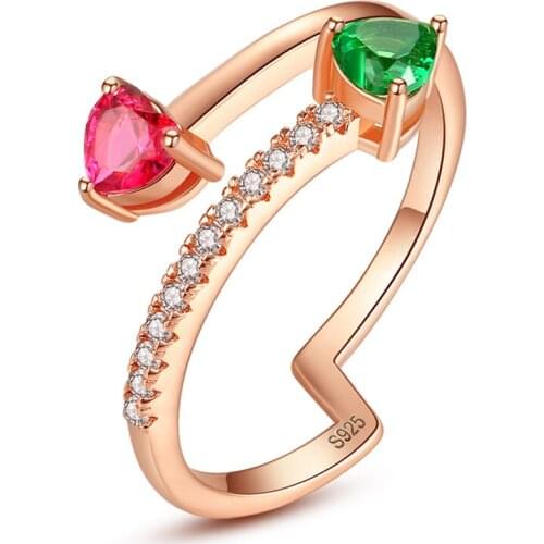 New female geometric zircon ring simple design cold wind index finger ring opening adjustable Valentines day gift