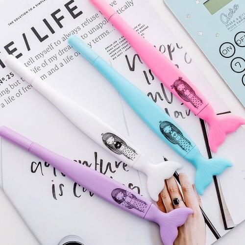 1PCS Lovely New Cartoon Mermaid Tail Gel Pen Student Stationery Novelty Gift School Material Office Supplies