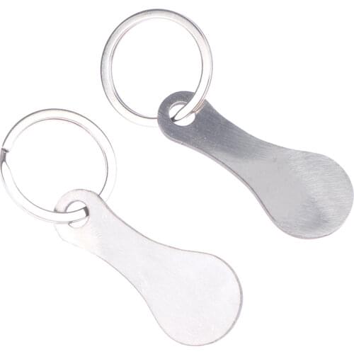 2pcs Metal Aluminum Alloy Key Ring Shopping Trolley Tokens Key Chains Accessories Decorative Key Hook Keyrings