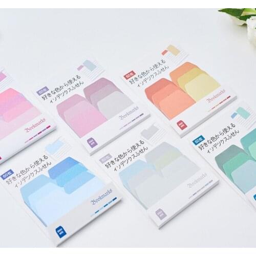 20packs/lot Watercolor Gradient Japanese Self-Adhesive N Times Indexes Sticky Note Memo Pad Office School supplies Wholesale