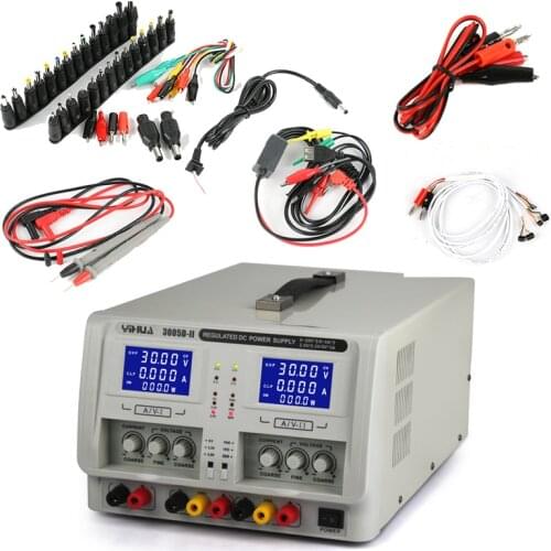 3005D-II YIHUA Dual Channel Triple Adjustable Laboratory Lab Switching Digital Linear DC Power Supply 30V 5A 3A + DC JACK