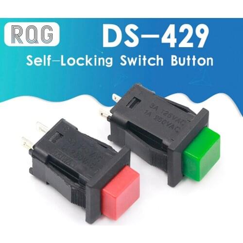5pcs DS-429 Self-locking Button Switch 1A/250VAC Light Switch DIY Touch Switch