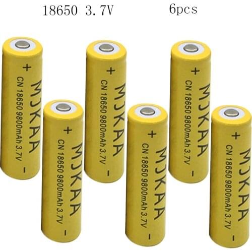 New 9800mAh 6Pcs 3.7V Li-ion Lithium 18650 Rechargeable Battery With PCB For Laser Pen Flashlight Torch
