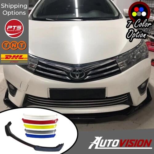 For Toyota Corolla 2015 2016 2017 Accessories Car Front Bumper Lip 3 pcs Black Splitter Diffuser Lip Body Kit Spoiler Bumpers