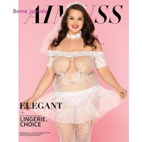 Large Size White Wedding Dress See Through Sexy Lingerie Bridal Erotic Cosplay Adult Uniform Slutty Clothes Sexy Skirt for Sex