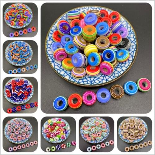 20pcs 14mm Oval Shape Resin Beads Rainbow Stripe Loose Spacer Beads For Jewelry Making DIY Charms Bracelet Necklace Accessories