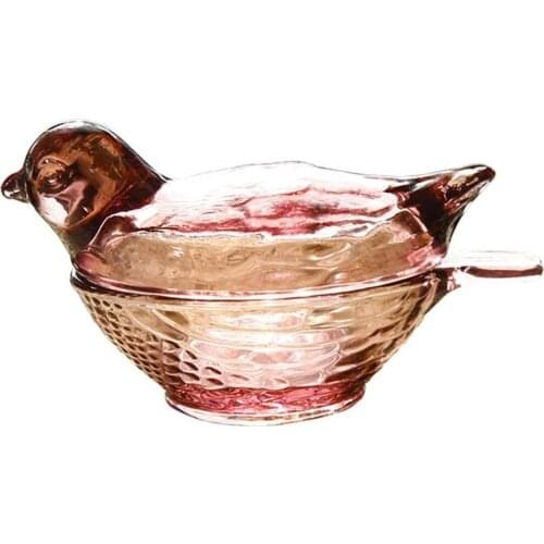 Bird Shape Glass Trinket Box Jewelry Holder Ring Earrings Storage Case