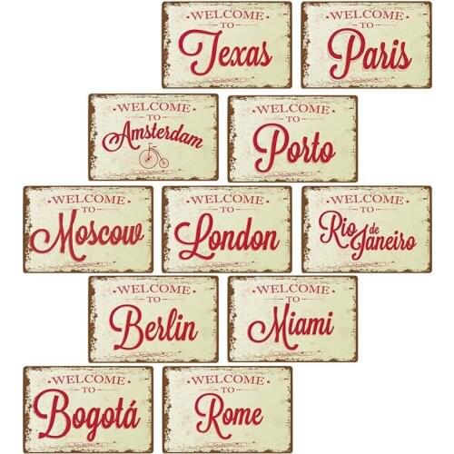 Welcome To Our Country Metal Painting Plaques Home Decor Wall Art Decor For Store Bar Restaurant Vintage Tin Sign 20*30 cm