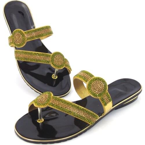 Doershow Women Flat Heel Flip-Flop Sandals Casual Ladies Rhinestones Sandals Summer Style Shoes African Style!!!DD1-102