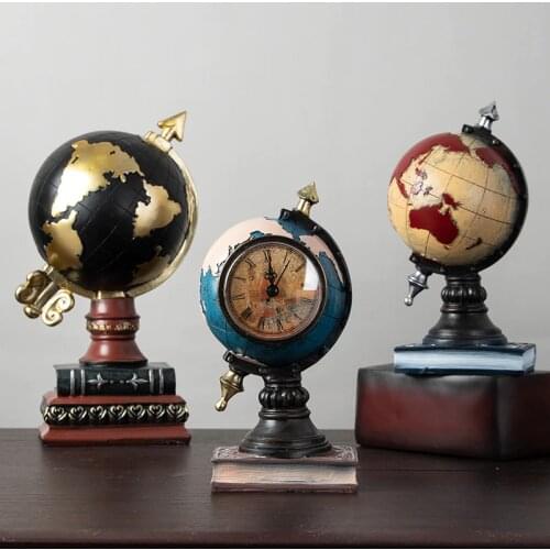 European Retro Globe Resin Decoration Home Livingroom Table Furnishings Accessories Cabinet Bookshelf Bookcase Ornaments Crafts