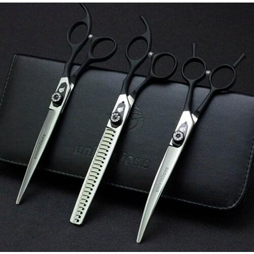 7" Pet Straight & Thinning & Down Curved Scissors Pet Dog Gromming Scissors Kit Pet Cutting Scissors for Dog Cat Stainless Steel