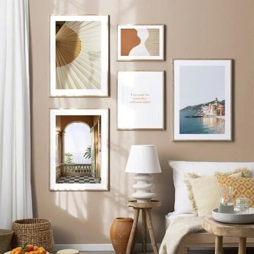 Nordic Seaside Architectural Landscape Canvas Painting Poster Print Wall Art Pictures Modern Living Room Bedroom Home Decoration