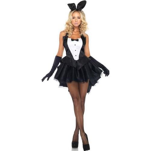 VASHE Bunny Rabbit Costumes Adult Animal Cosplay Alice in Wonderland Rabbit Costume Women Halloween Costume Clubwear Party Wear