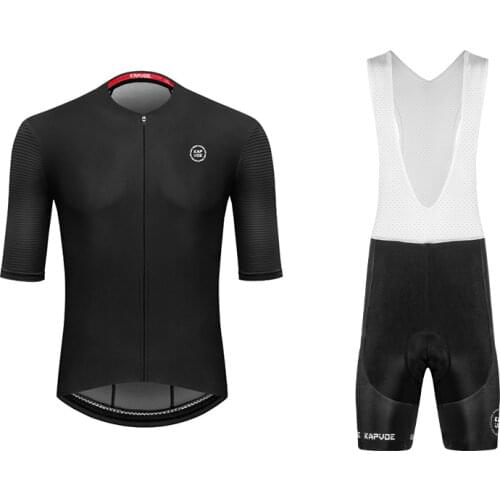 Kapvoe Summer Pro Cycling Jersey Set Racing Bicycle Clothing Man Maillot Ropa Ciclismo MTB Bike Sportswear Cycling Set black