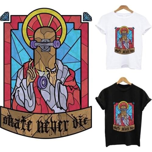 Satan 666 stripes thermo stickers on clothes application of one heat-sensitive patches iron on transfers for clothing applique