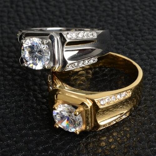 Material: Stainless Steel Will Not Fade Engagement wedding Ring For Men / Women Silver Color