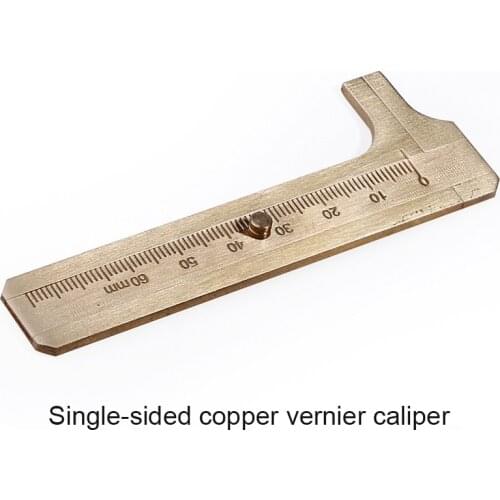 Brass Caliper Single Scale Vernier Caliper Pocket Caliper Retro Copper Ruler Measuring Ruler