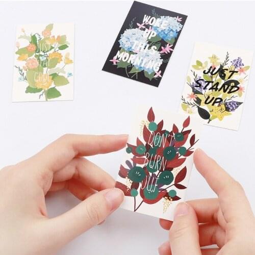 Multi-use 5.2*8cm 54pcs Mini Card nice Word hide in flower theme Scrapbooking party invitation cards valentine Christmas use