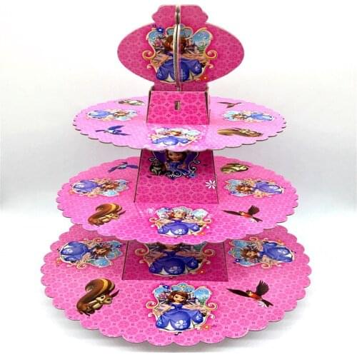 Cartoon Sofia Princess 3-tier Cake Stand Baby Shower Supplies Kids Birthday Cupcake Hold Kids Birthday Party Table Cake Holder